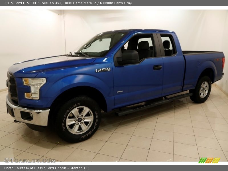 Blue Flame Metallic / Medium Earth Gray 2015 Ford F150 XL SuperCab 4x4