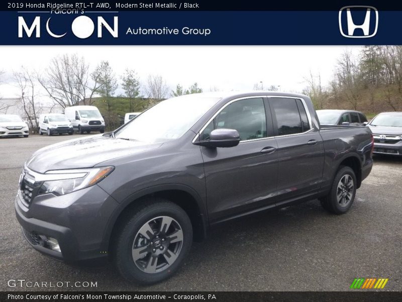 Modern Steel Metallic / Black 2019 Honda Ridgeline RTL-T AWD