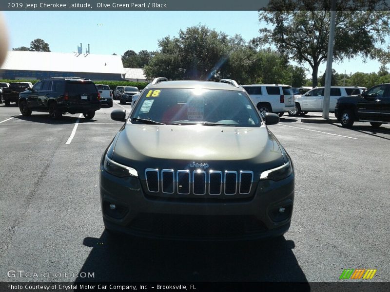 Olive Green Pearl / Black 2019 Jeep Cherokee Latitude