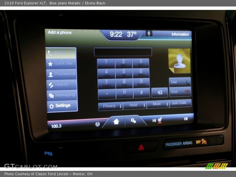 Blue Jeans Metallic / Ebony Black 2016 Ford Explorer XLT