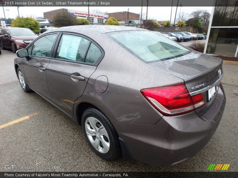 Urban Titanium Metallic / Beige 2015 Honda Civic LX Sedan