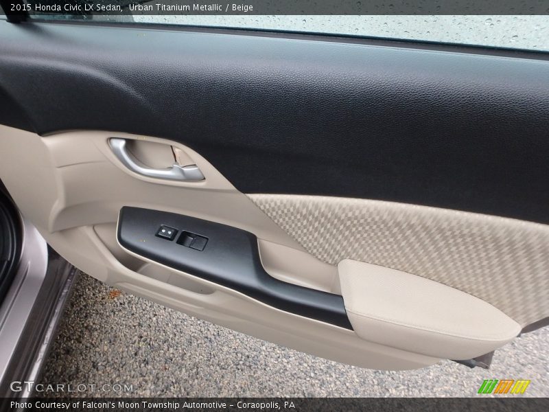 Urban Titanium Metallic / Beige 2015 Honda Civic LX Sedan