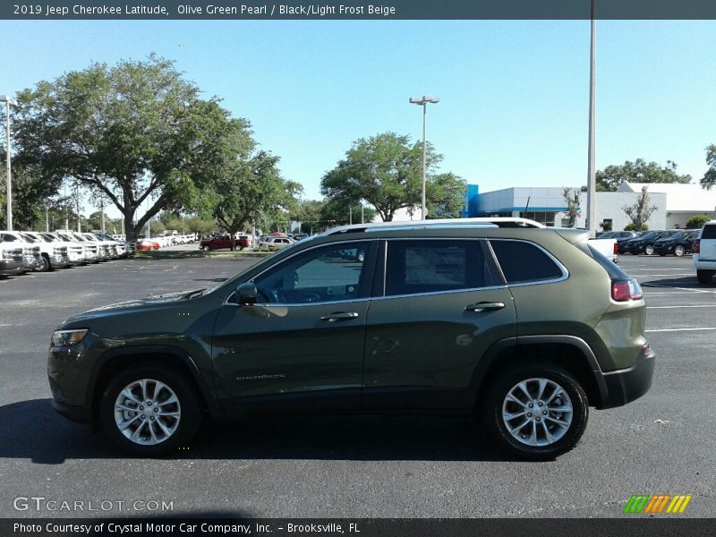 Olive Green Pearl / Black/Light Frost Beige 2019 Jeep Cherokee Latitude
