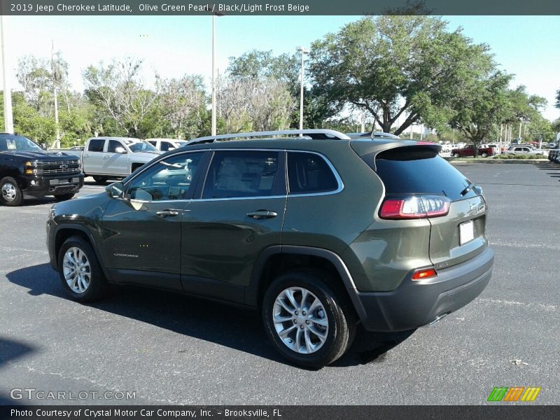 Olive Green Pearl / Black/Light Frost Beige 2019 Jeep Cherokee Latitude