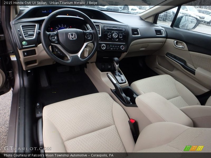 Urban Titanium Metallic / Beige 2015 Honda Civic LX Sedan