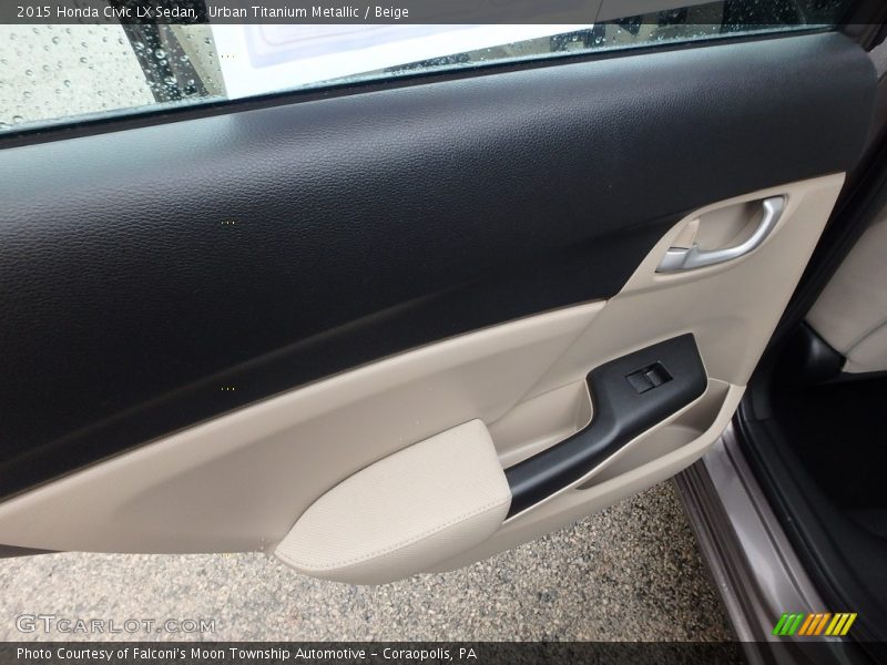 Urban Titanium Metallic / Beige 2015 Honda Civic LX Sedan