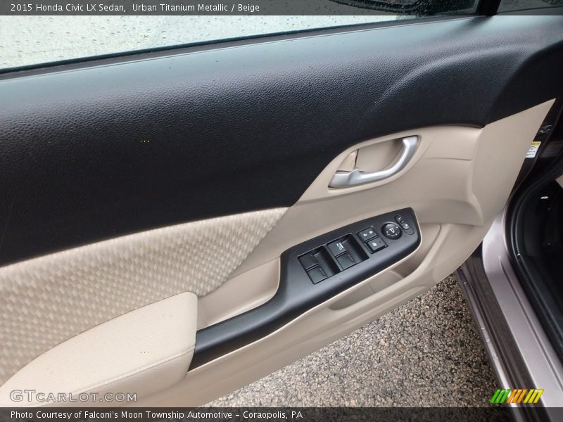 Urban Titanium Metallic / Beige 2015 Honda Civic LX Sedan