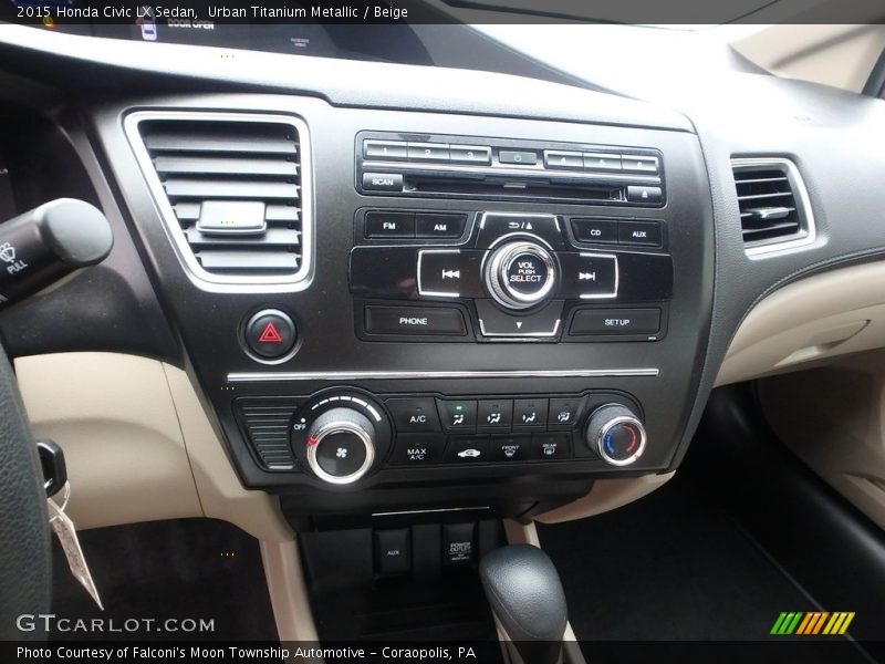 Urban Titanium Metallic / Beige 2015 Honda Civic LX Sedan