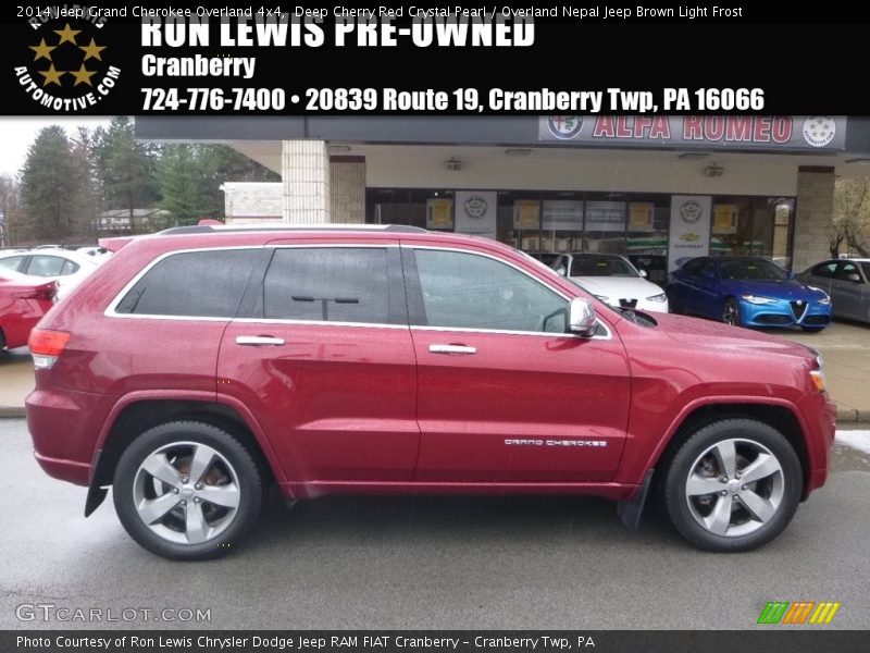 Deep Cherry Red Crystal Pearl / Overland Nepal Jeep Brown Light Frost 2014 Jeep Grand Cherokee Overland 4x4