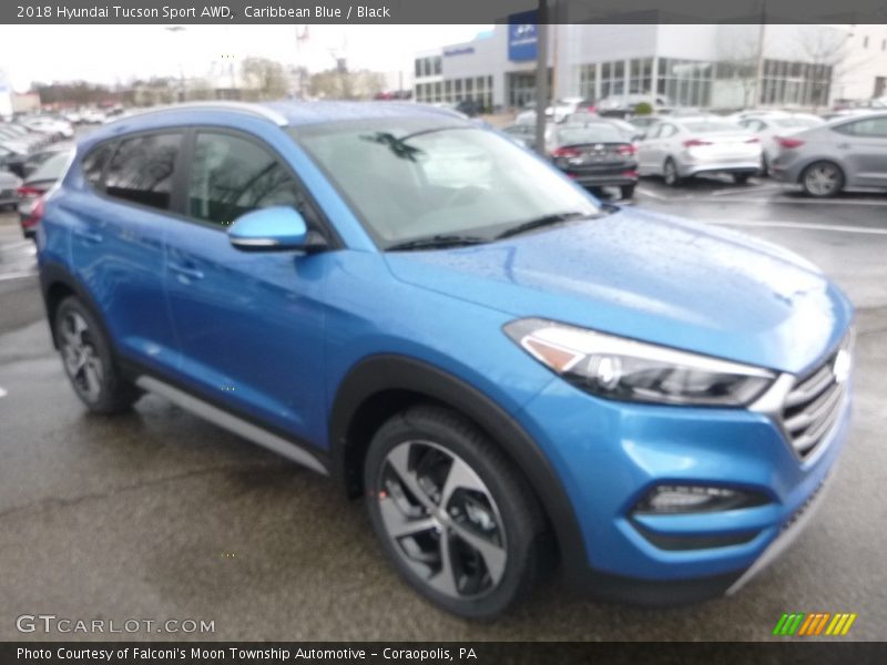 Caribbean Blue / Black 2018 Hyundai Tucson Sport AWD