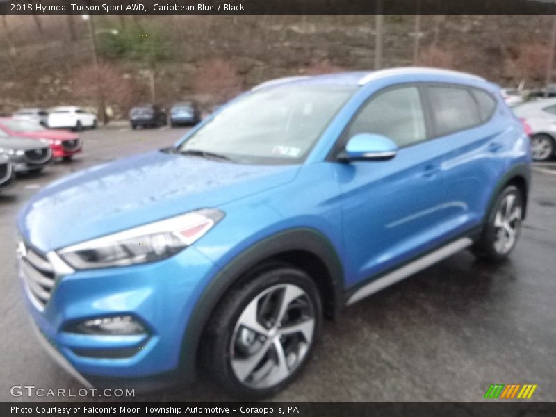 Caribbean Blue / Black 2018 Hyundai Tucson Sport AWD