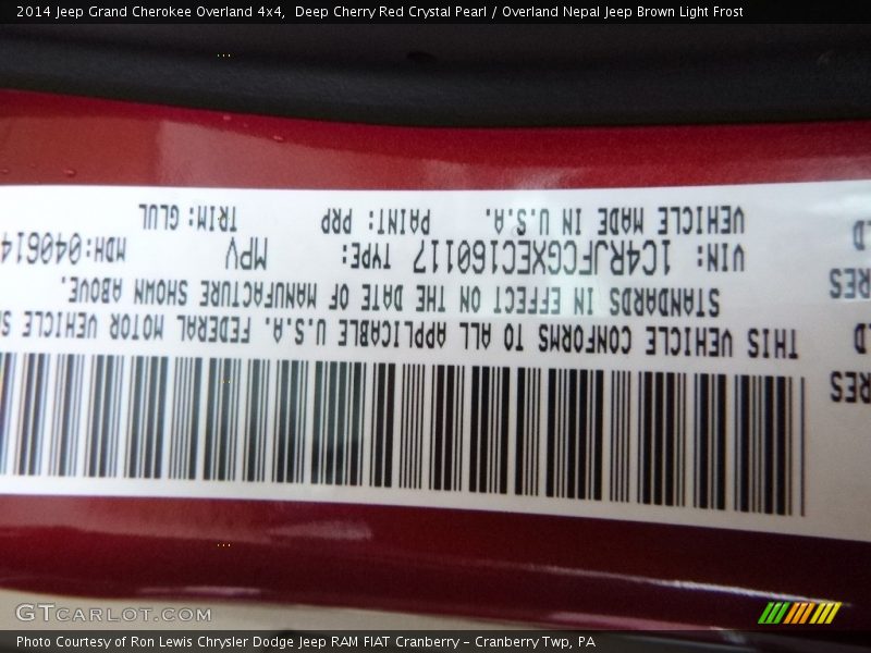 Deep Cherry Red Crystal Pearl / Overland Nepal Jeep Brown Light Frost 2014 Jeep Grand Cherokee Overland 4x4