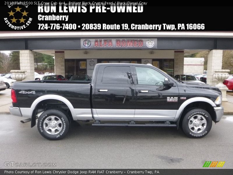 Brilliant Black Crystal Pearl / Black/Diesel Gray 2018 Ram 2500 SLT Crew Cab 4x4