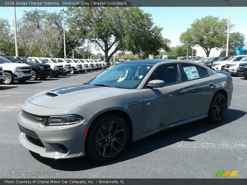 Destroyer Gray / Brazen Gold/Black 2018 Dodge Charger Daytona