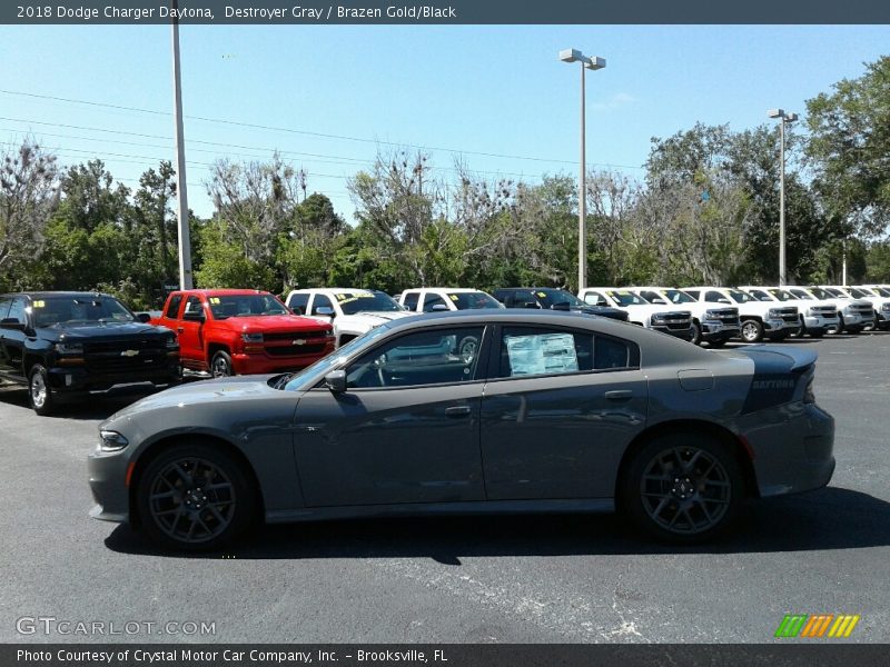 Destroyer Gray / Brazen Gold/Black 2018 Dodge Charger Daytona