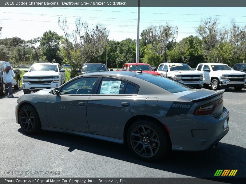 Destroyer Gray / Brazen Gold/Black 2018 Dodge Charger Daytona