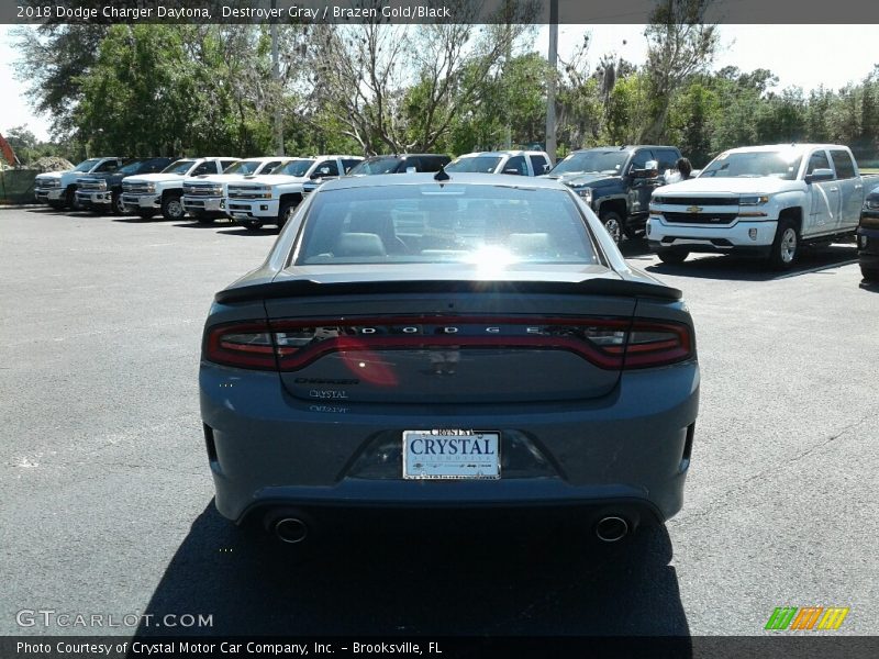 Destroyer Gray / Brazen Gold/Black 2018 Dodge Charger Daytona
