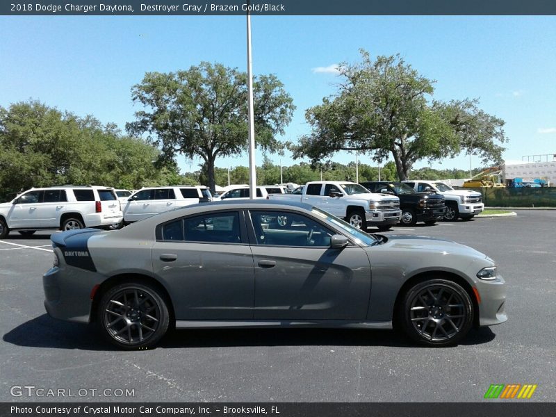 Destroyer Gray / Brazen Gold/Black 2018 Dodge Charger Daytona