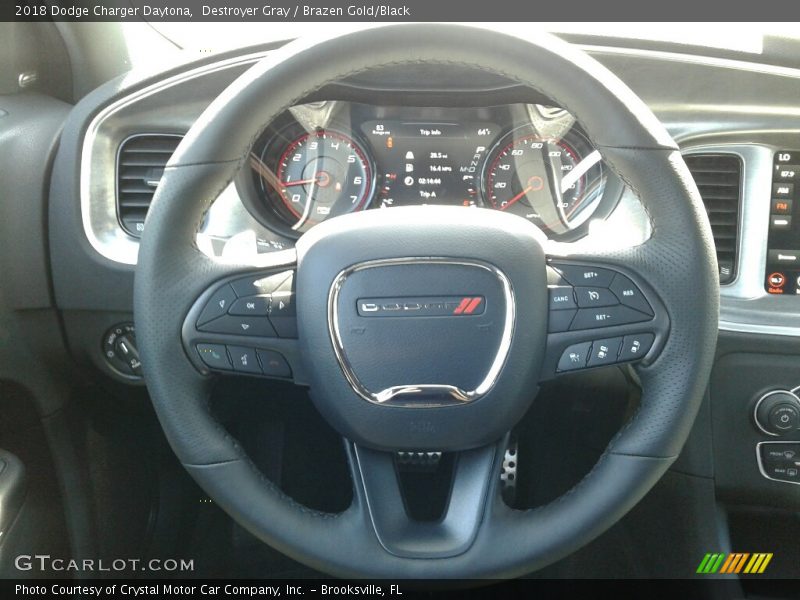 Destroyer Gray / Brazen Gold/Black 2018 Dodge Charger Daytona