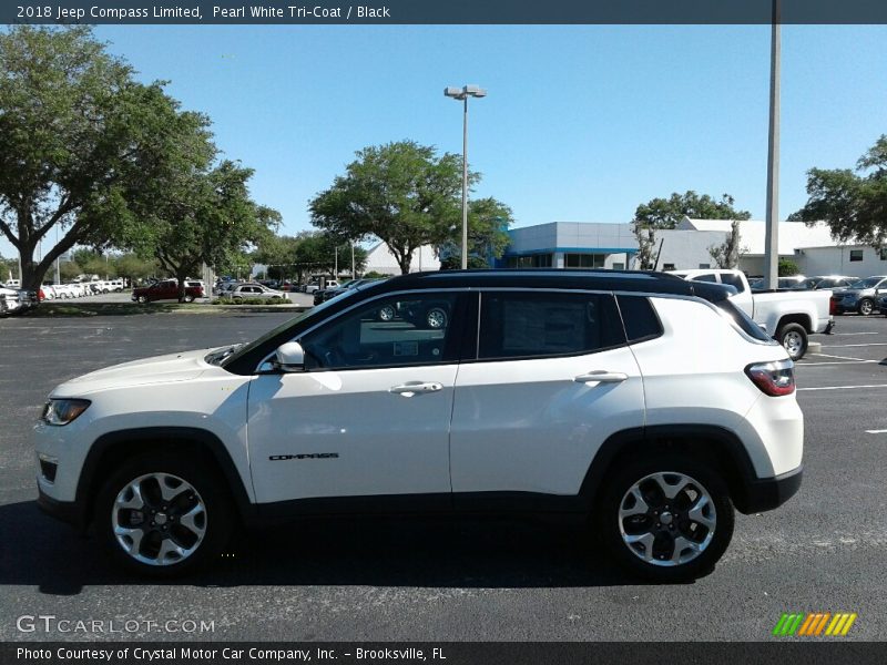 Pearl White Tri–Coat / Black 2018 Jeep Compass Limited