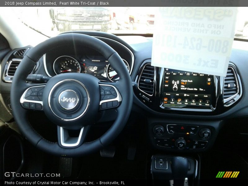 Pearl White Tri–Coat / Black 2018 Jeep Compass Limited