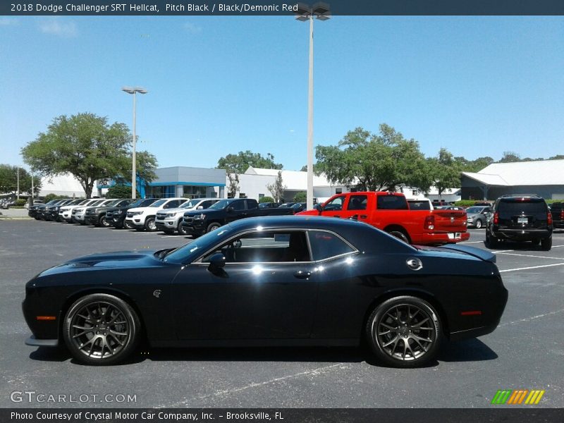 Pitch Black / Black/Demonic Red 2018 Dodge Challenger SRT Hellcat