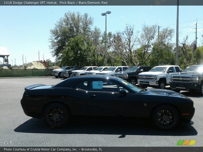 Pitch Black / Black/Demonic Red 2018 Dodge Challenger SRT Hellcat