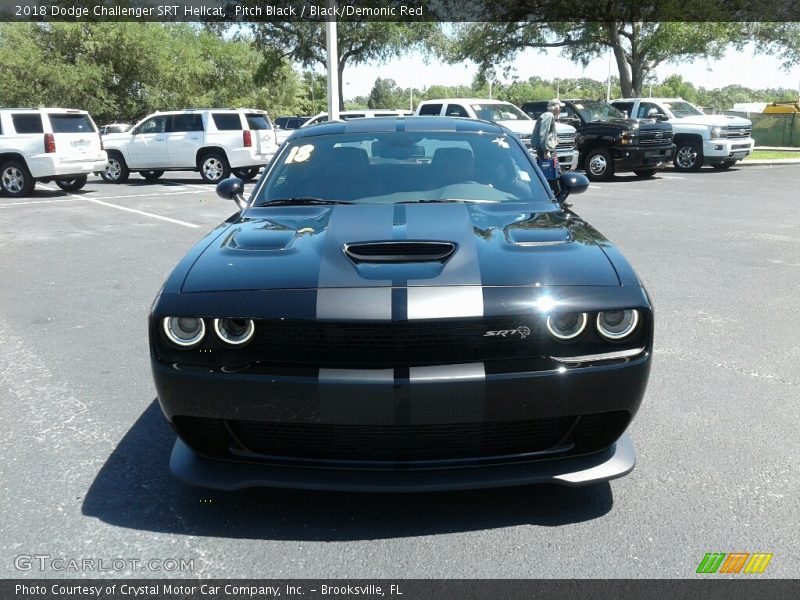 Pitch Black / Black/Demonic Red 2018 Dodge Challenger SRT Hellcat