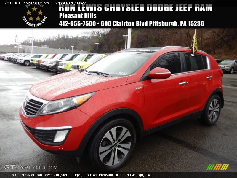 Signal Red / Black 2013 Kia Sportage EX AWD