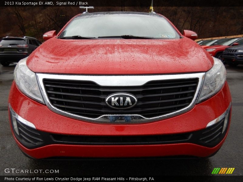 Signal Red / Black 2013 Kia Sportage EX AWD