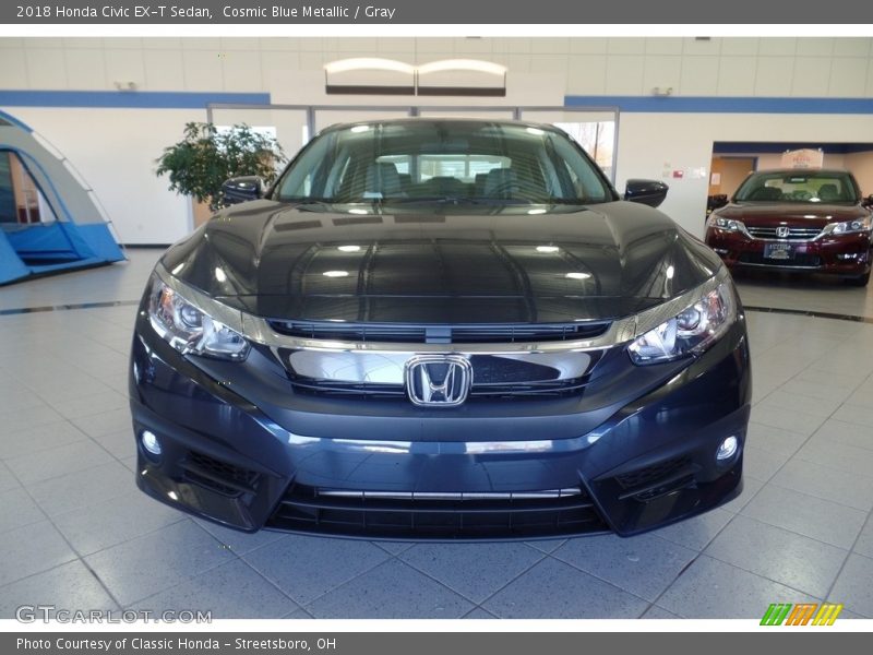 Cosmic Blue Metallic / Gray 2018 Honda Civic EX-T Sedan