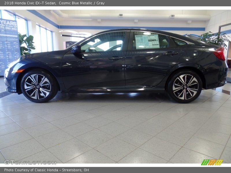 Cosmic Blue Metallic / Gray 2018 Honda Civic EX-T Sedan