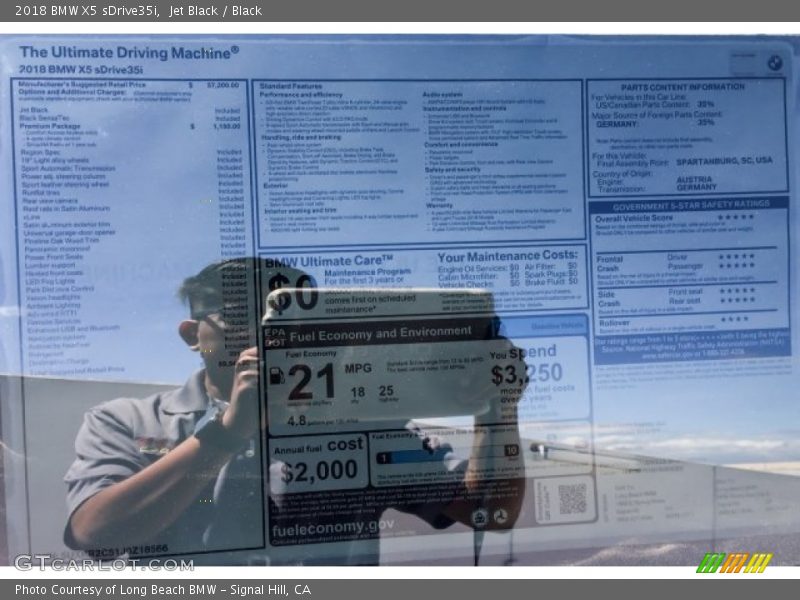 Jet Black / Black 2018 BMW X5 sDrive35i