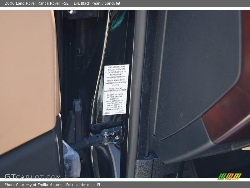 Java Black Pearl / Sand/Jet 2006 Land Rover Range Rover HSE