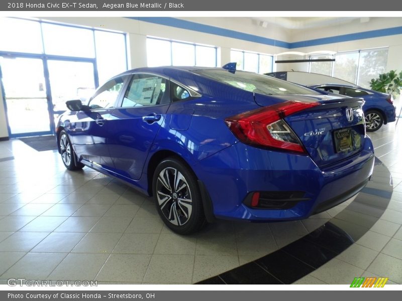 Aegean Blue Metallic / Black 2018 Honda Civic EX-T Sedan