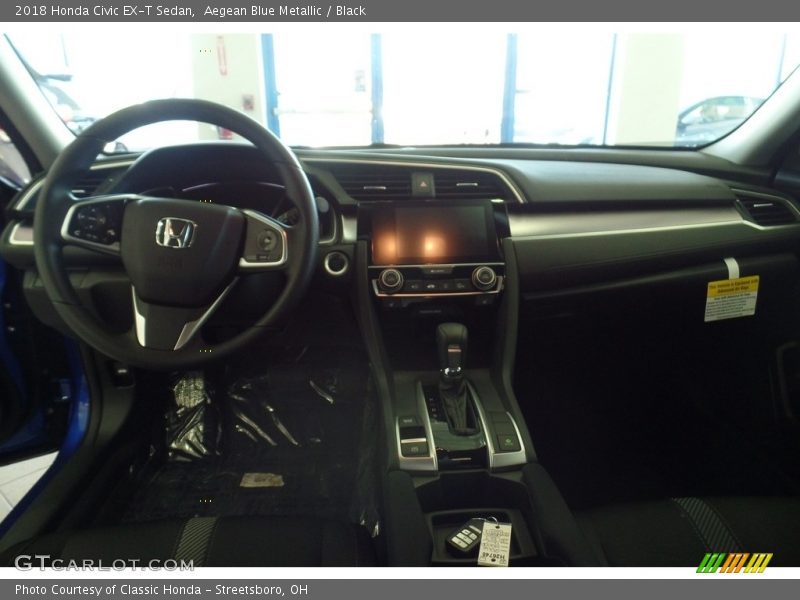 Aegean Blue Metallic / Black 2018 Honda Civic EX-T Sedan