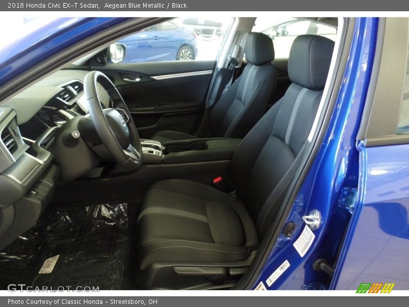 Aegean Blue Metallic / Black 2018 Honda Civic EX-T Sedan