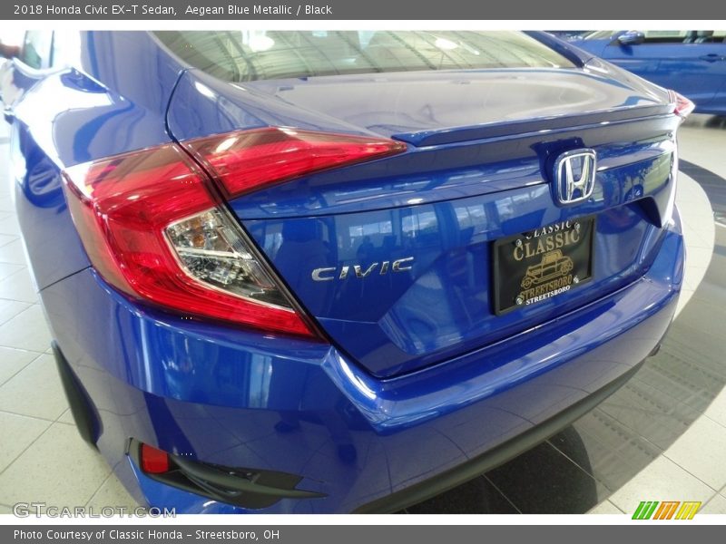Aegean Blue Metallic / Black 2018 Honda Civic EX-T Sedan