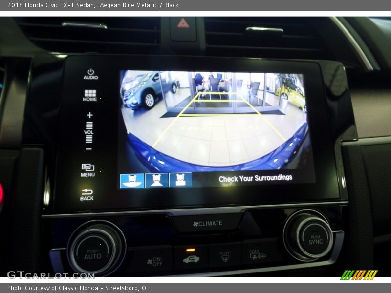 Aegean Blue Metallic / Black 2018 Honda Civic EX-T Sedan