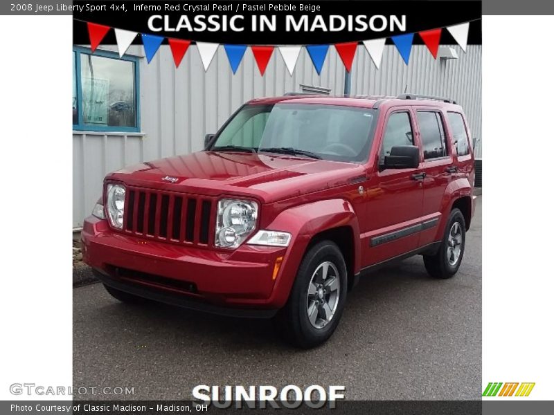 Inferno Red Crystal Pearl / Pastel Pebble Beige 2008 Jeep Liberty Sport 4x4