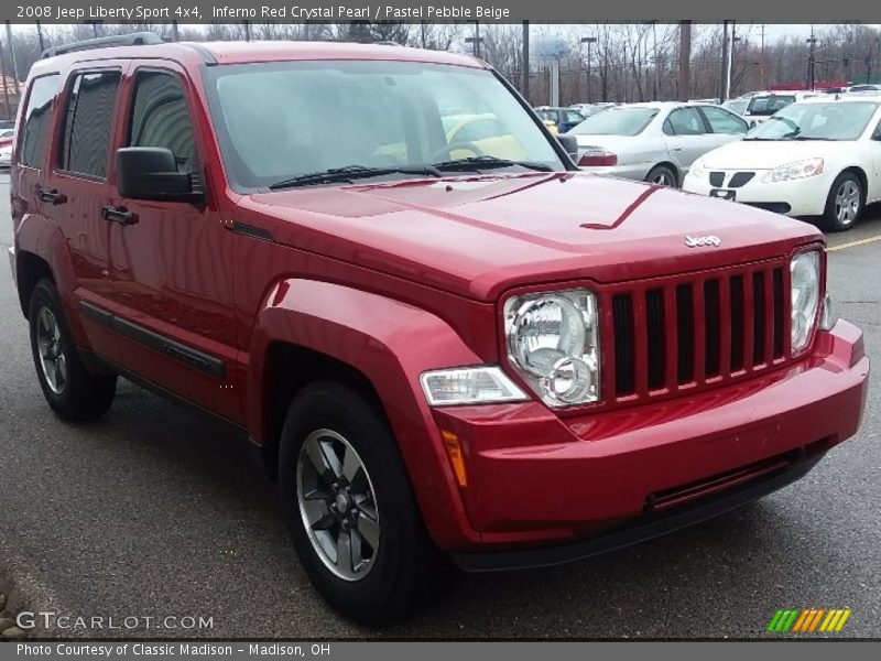 Inferno Red Crystal Pearl / Pastel Pebble Beige 2008 Jeep Liberty Sport 4x4