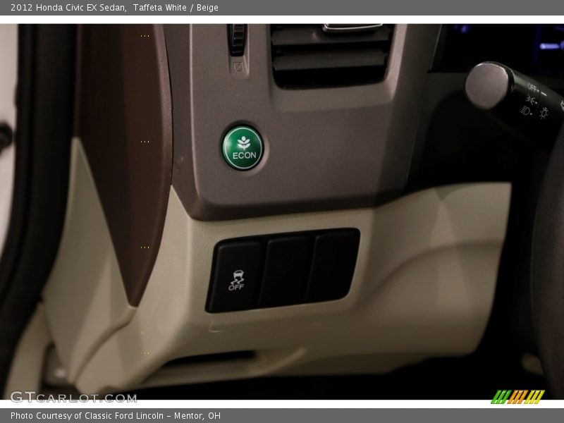 Taffeta White / Beige 2012 Honda Civic EX Sedan