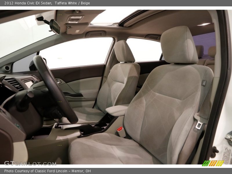 Taffeta White / Beige 2012 Honda Civic EX Sedan