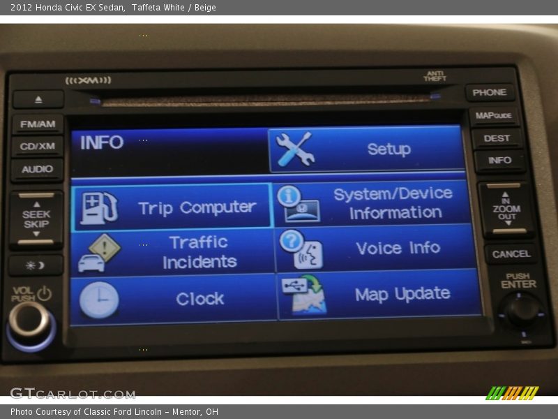 Taffeta White / Beige 2012 Honda Civic EX Sedan