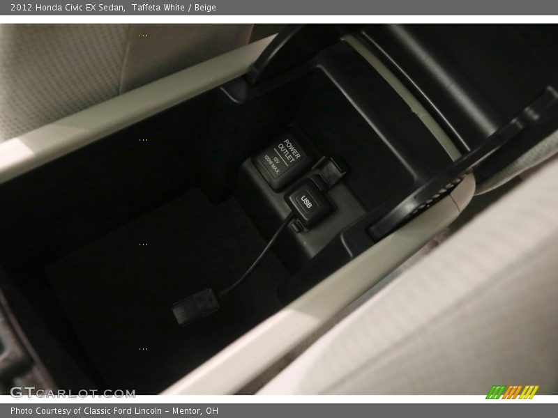Taffeta White / Beige 2012 Honda Civic EX Sedan