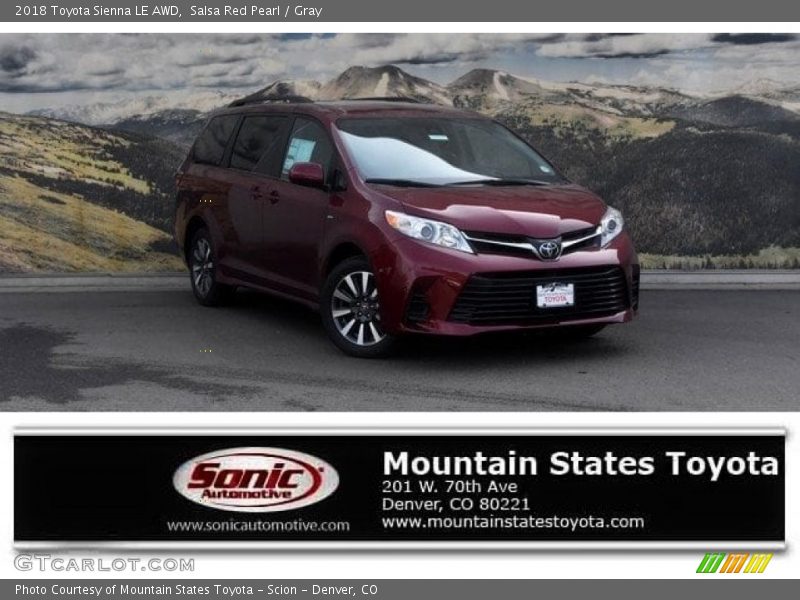 Salsa Red Pearl / Gray 2018 Toyota Sienna LE AWD