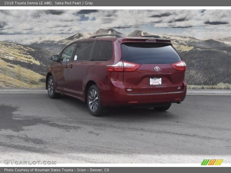 Salsa Red Pearl / Gray 2018 Toyota Sienna LE AWD
