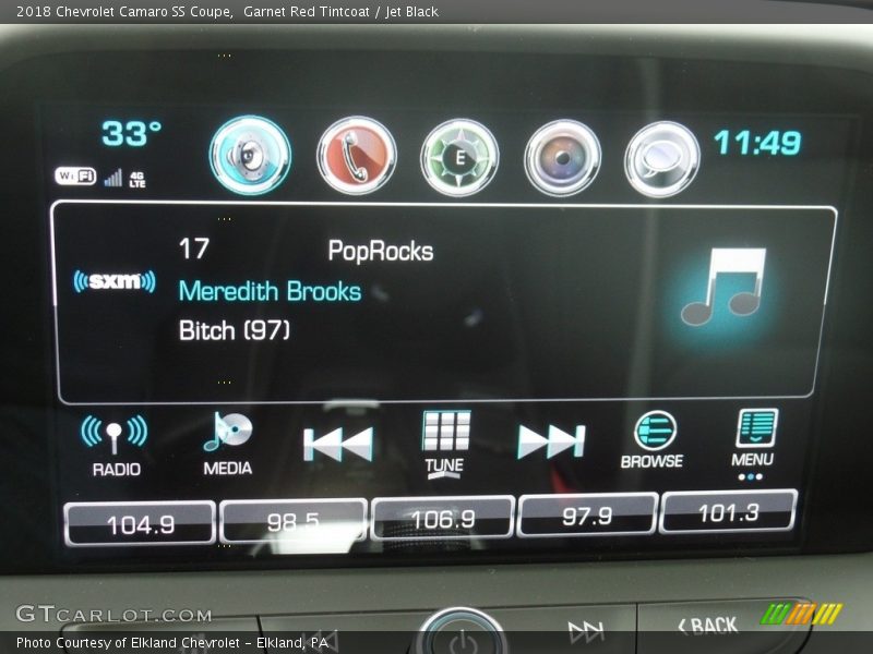 Audio System of 2018 Camaro SS Coupe