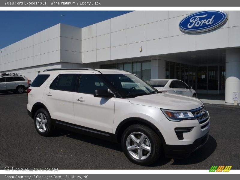 White Platinum / Ebony Black 2018 Ford Explorer XLT