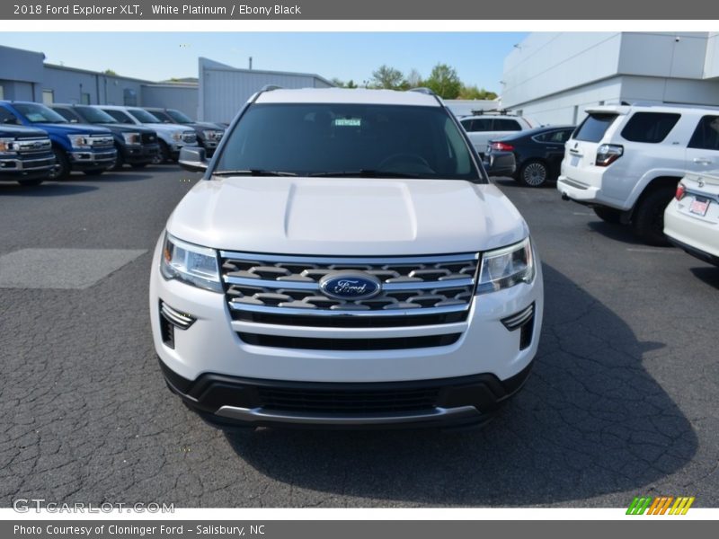 White Platinum / Ebony Black 2018 Ford Explorer XLT